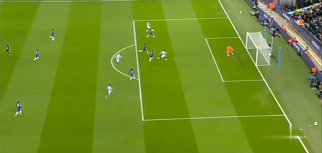 Trsfooty's tweet photo. 📸 - Chance for City as they break on the counter, but City's new signing Omar Marmoush is offside.

#MCICHE | #EPL | #MCFC | #CFC https://t.co/7DP5a4JK5S