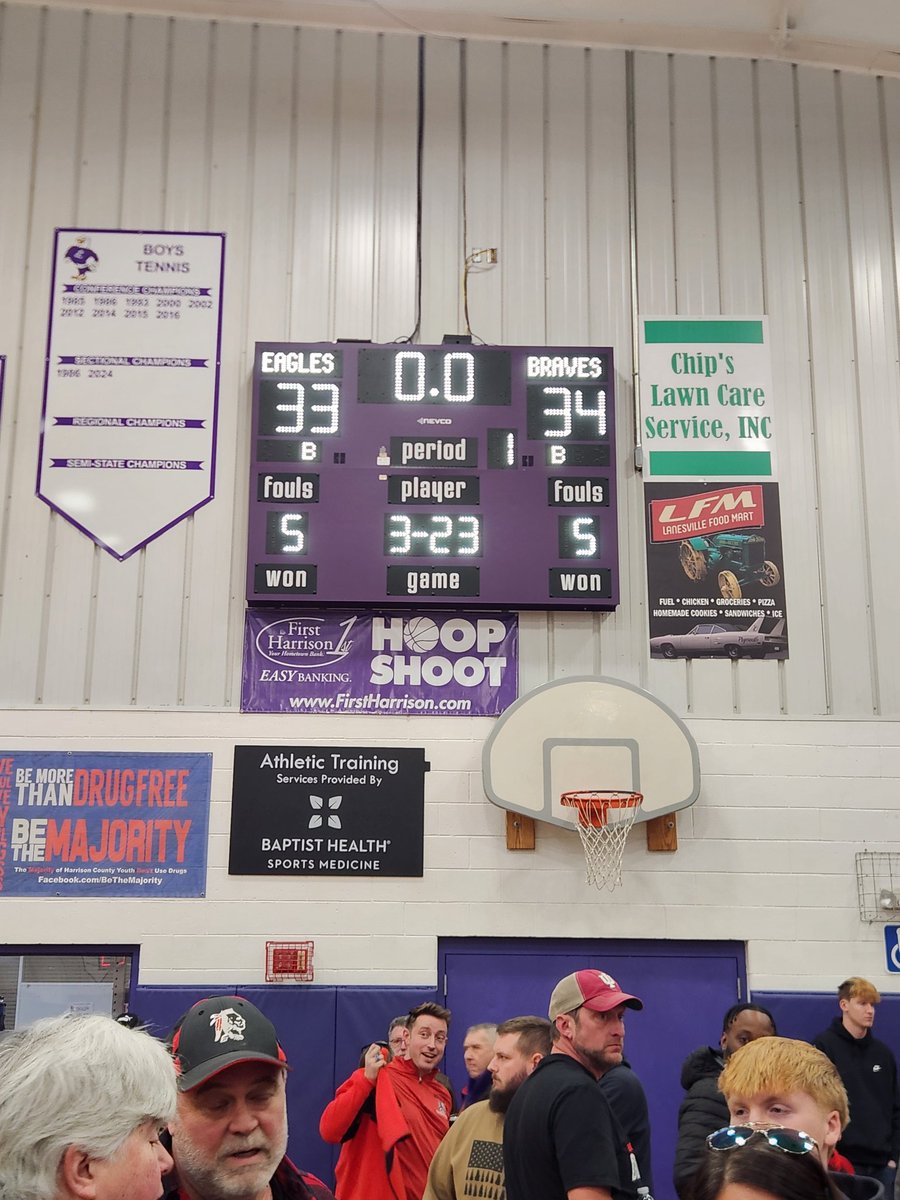 SAC CHAMPS! GO BRAVES! 
Borden vs Lanesville Final!
34-33
<a href="/joshcookNT/">Josh Cook</a>
@chris75stoner
<a href="/coachvick2006/">Borden Lady Braves Basketball</a>