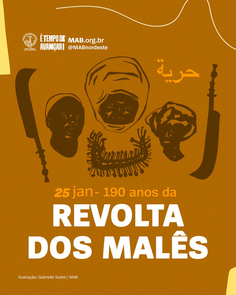 190 ANOS DA REVOLTA DOS MALÊS ✊🏿

“A Revolta dos Malês foi um grito de liberdade e insubmissão que ecoou por todo o Brasil. É um marco na história da luta antiescravagista e um lembrete da importância de lembrar e celebrar as resistências dos povos oprimidos.”

#RevoltadosMalês