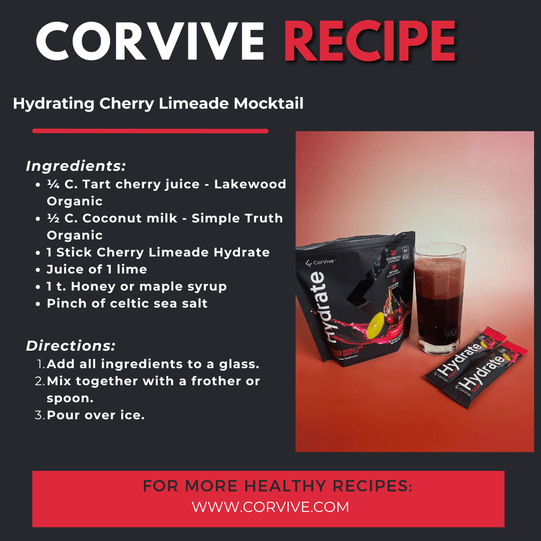 CorviveCorp's tweet photo. ๐ Sip your way to hydration heaven with our Cherry Limeade Hydrate Mocktail! ๐ฆโจ Delicious, refreshing, and packed with electrolytes to keep you going strong. Try it today! ๐น #CorViveHydrate #CherryLimeade #StayHydrated #HealthyDrinks
https://t.co/x2atdcPPQk https://t.co/HfIqweHZQH