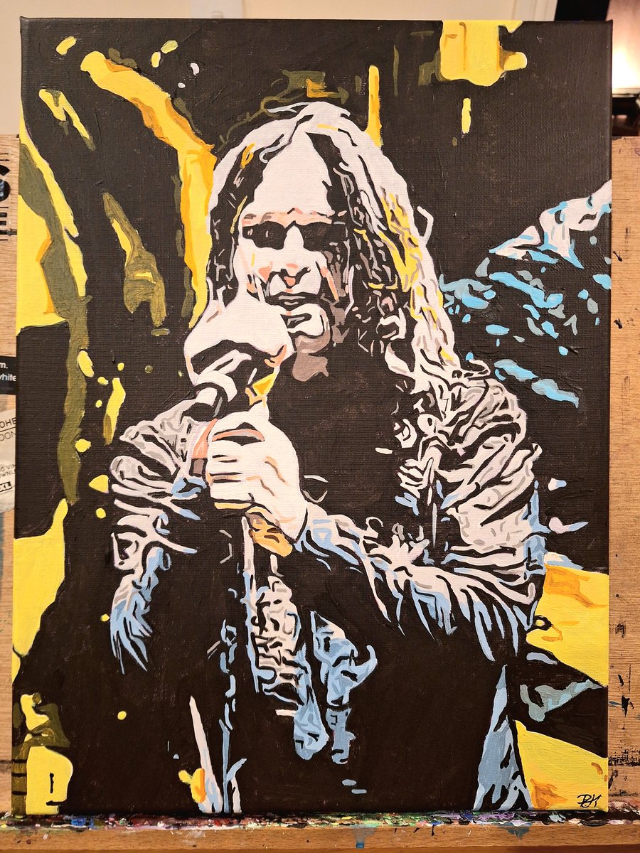 Ozzy now finished #ozzyosbourne #ozzy #painting #paint #art #rock #metal #icon #portrait #draw #drawing #original