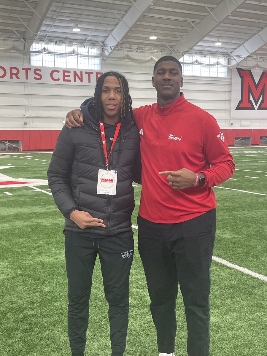 After a great junior day visit and conversation with <a href="/Coach_Hud4/">Chris Hudson (Huddy)</a> and <a href="/CoadyKeller1/">Coady Keller</a>. I’m blessed to have received my 2nd D1 offer from Miami(OH). <a href="/Martin_Miami_HC/">Chuck Martin</a> <a href="/CoachCodyFrench/">Coach French</a> <a href="/CoachMikeMCHS/">Mike Oberholtzer</a> <a href="/coachscully95/">Wes Scully</a> <a href="/AllenTrieu/">Allen Trieu</a> <a href="/SWiltfong_/">Steve Wiltfong</a> <a href="/PrepRedzoneIN/">Prep Redzone Indiana</a> <a href="/IndianaPreps/">Indiana Preps</a> #agtg