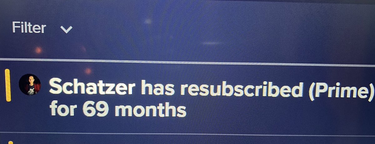 These little things mean the world to me. I don’t stream as often anymore, but when I see <a href="/SchatzerFoto/">Schatzer</a> taking the time every month to hop on and use his prime sub even if I’m not live… Hits right in the feels. Thank you buddy. 🥹