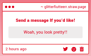 fiutterglitter's tweet image. Why, thank you!
Fiutterglitter