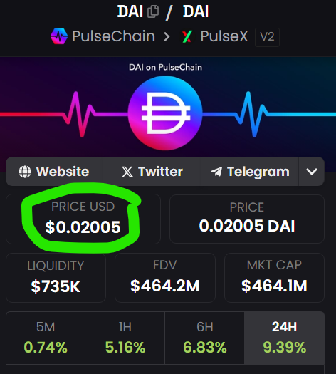PulseStar5555's tweet photo. $pDAI is Back Above 2Cents! 🔥🔥🔥🚀 https://t.co/TAKVMV8A6L