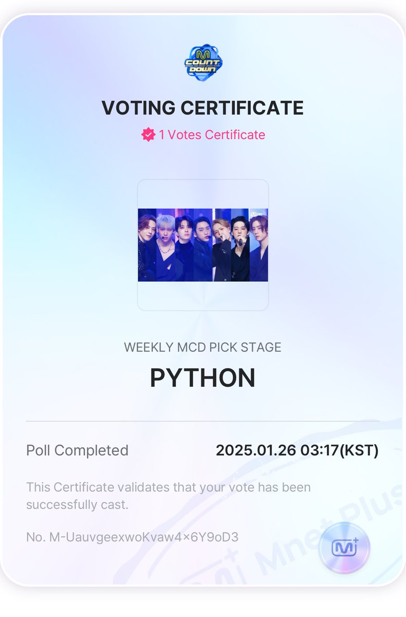 yanszeman's tweet image. New day time to vote!! 
#GOT7 
#PYTHONonMCountdown 
#PYTHONonMusicCore