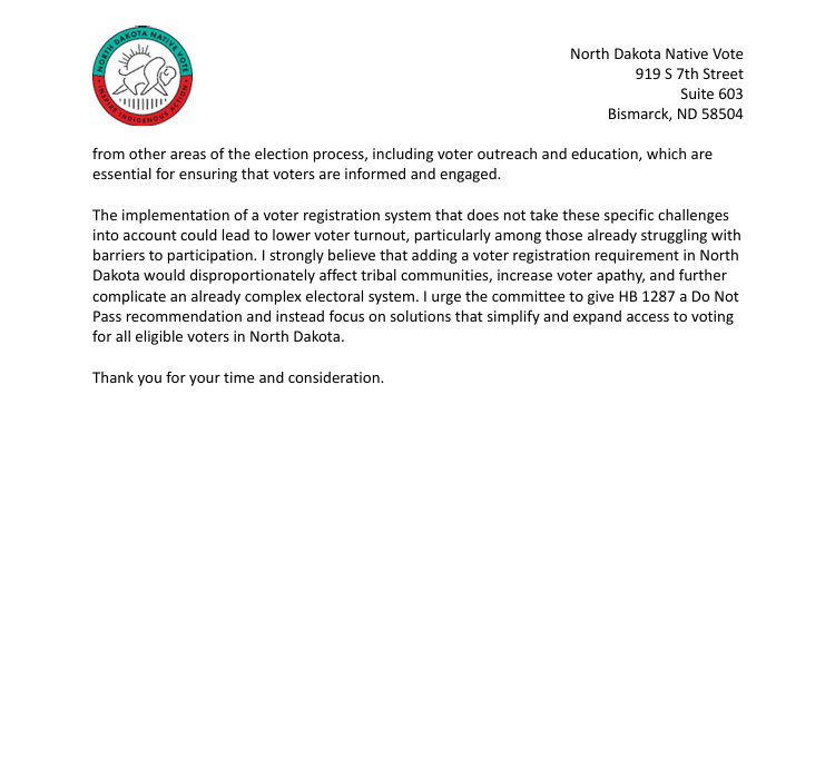 On Thursday, January 23, NDNV Exec. Dir. Nicole Donaghy testified in opposition to House Bill 1287. Attached is a copy of her testimony: