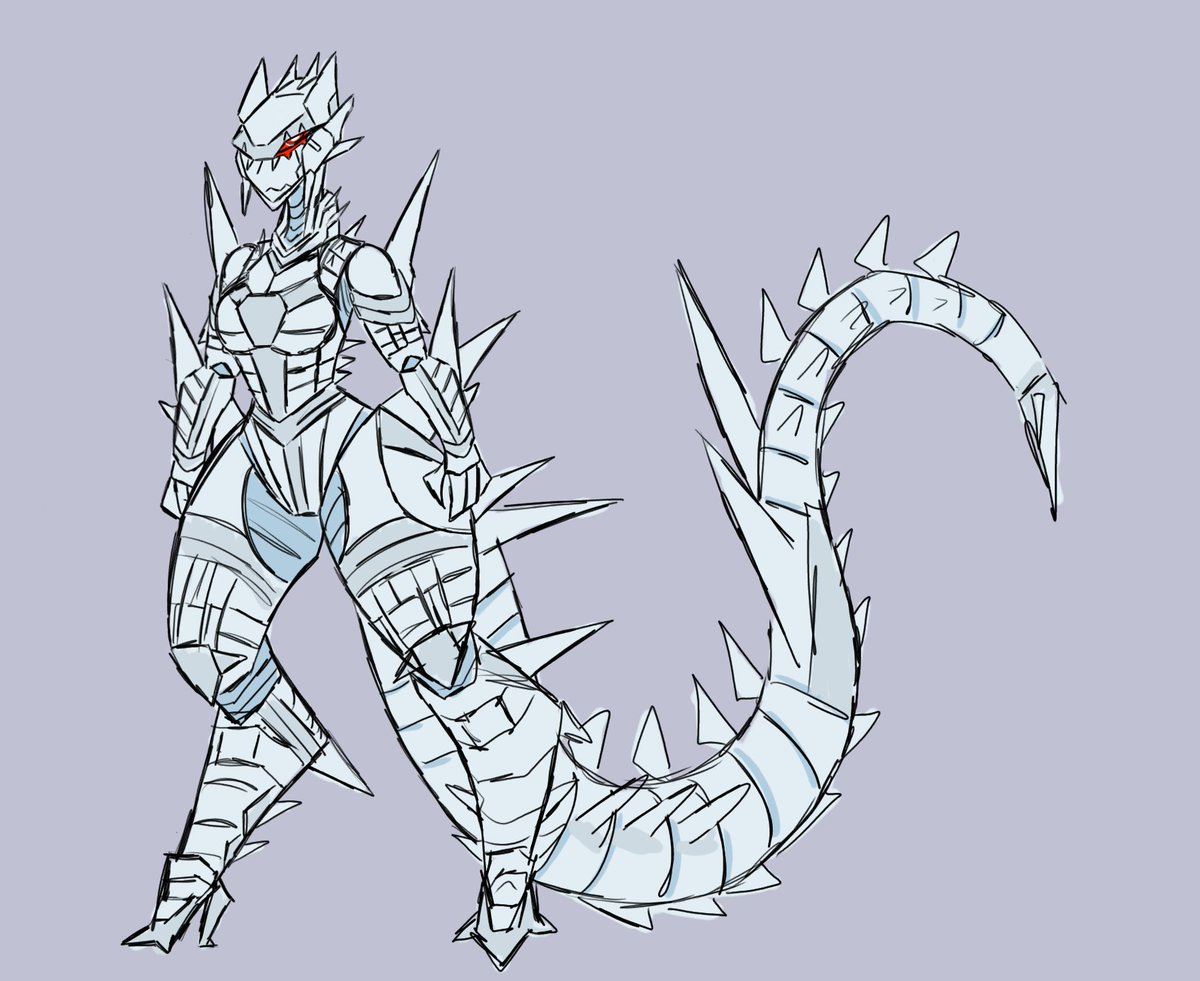 Mecha-Girl Anime Mechagodzilla doodle this one is a lot rougher
