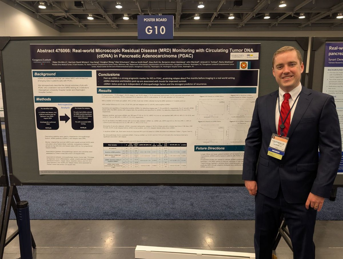 Reetu Mukherji, MD (@reetumukherjimd) on Twitter photo Excellent job to fellows Alan Schumann and Peter Li for presenting our findings on the performance of tumor-informed ctdna post-operatively in patients with pdac at GI ASCO25 <a href="/RueschCenter/">Cure GI Cancers</a> <a href="/LombardiCancer/">Georgetown Lombardi</a> <a href="/mnoel3232/">Marcus S. Noel</a> <a href="/benweinbergmd/">Benjamin Weinberg, MD, FACP</a> <a href="/marshalj23/">John Marshall</a> <a href="/RuthHe12/">Ruth He, MD, PhD</a> Excellent job to fellows Alan Schumann and Peter Li for presenting our findings on the performance of tumor-informed ctdna post-operatively in patients with pdac at GI ASCO25 <a href="/RueschCenter/">Cure GI Cancers</a> <a href="/LombardiCancer/">Georgetown Lombardi</a> <a href="/mnoel3232/">Marcus S. Noel</a> <a href="/benweinbergmd/">Benjamin Weinberg, MD, FACP</a> <a href="/marshalj23/">John Marshall</a> <a href="/RuthHe12/">Ruth He, MD, PhD</a>