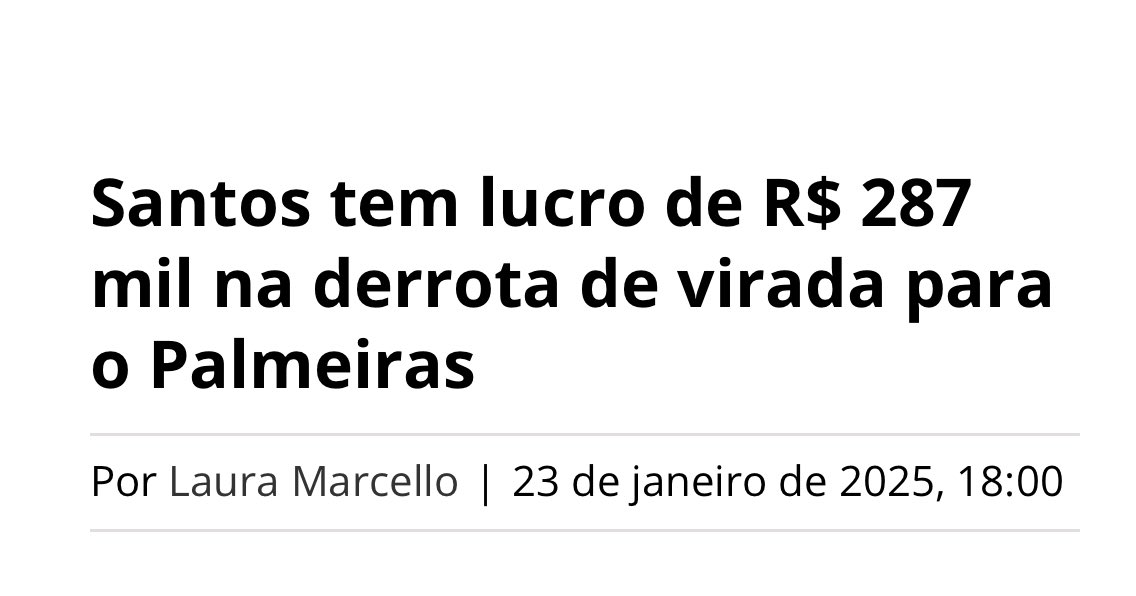ahenrique77's tweet photo. Lucro de 287 MIL EM UM CLÁSSICO.

Enquanto os rivais tem estádios grandes na capital e lucram 1,2,3 milhões por jogo.

287 mil com a Vila Belmiro lotada, humilhação.

#SAFnoSantos https://t.co/htSQCicayU
