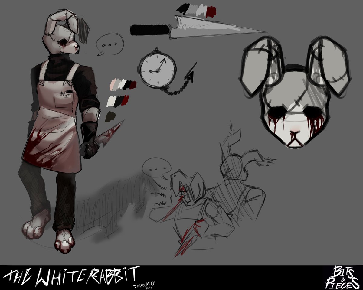 It has been a bit since we revealed a new killer so here he is- The White Rabbit

He is an original killer made by our team and will be one of the free killers in the game.

Art drawn by <a href="/Jadoukity24/">Jade★</a> 

He will be voiced by <a href="/ruggahduggah/">raygah</a> (Obscurity)

#RobloxDev #roblox #gamedev