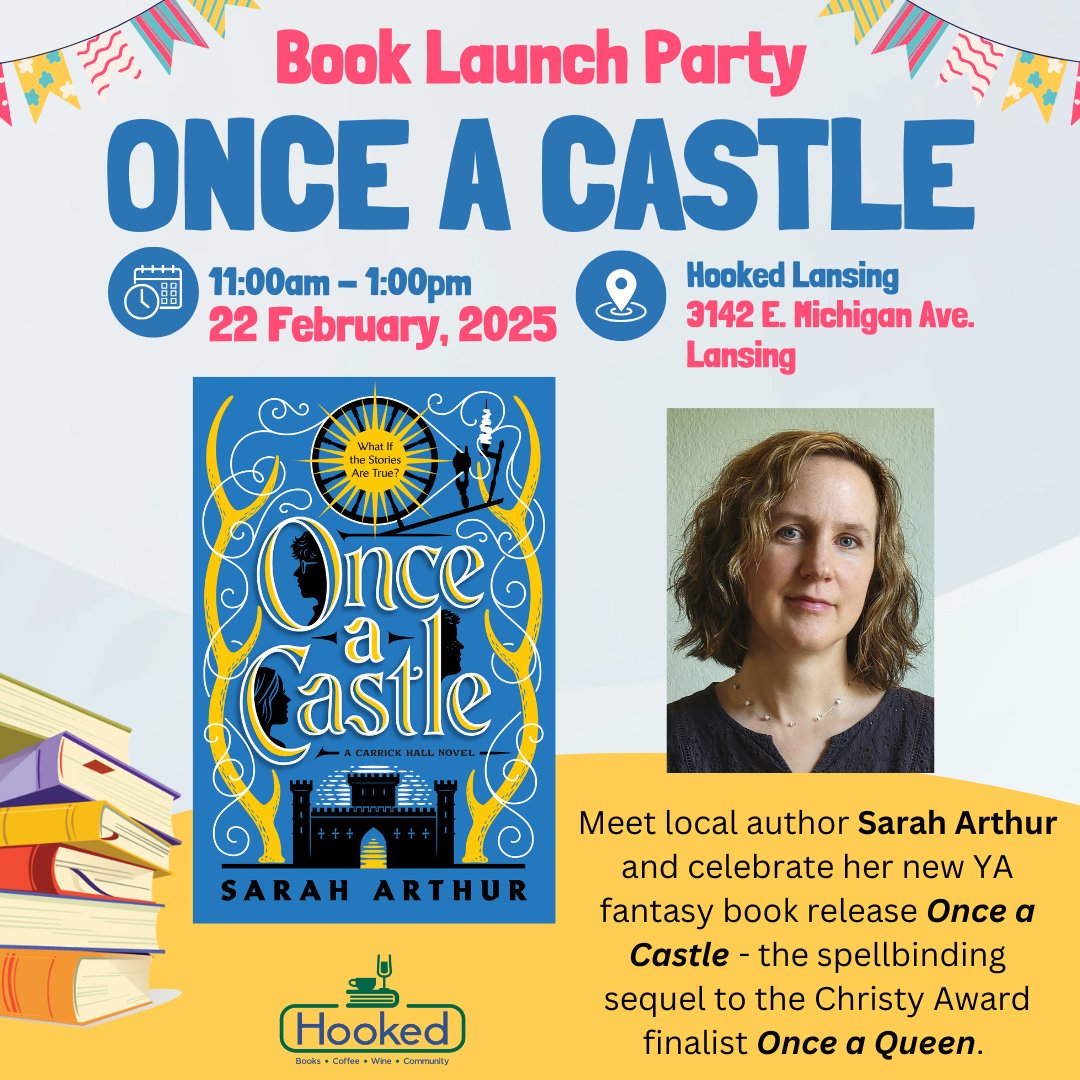 HolyDreaming's tweet photo. Book 2 #onceacastle, the fun-loving sequel to my @ChristyAward nominated #onceaqueen, releases Feb 11! 🤓 Launch party at Hooked in Lansing, MI on Feb 22, 11 AM to 1 PM. 
#amwriting #yafantasy #CarrickHallNovels 
@WaterBrookPress @penguinrandom https://t.co/QhlxYCpTj8