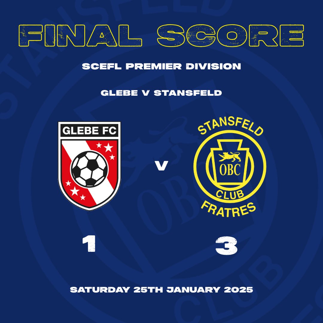 StansfeldFC's tweet photo. FULL-TIME | Brilliant win on the road at @glebefootball despite playing with 10 men and an outfield player in goal with the game at 1-1

Goals from Chris Alhassan, Rob Hughes and a debut goal from Jimmy Shepherd secured the 3 points https://t.co/HLuzSfVxQp