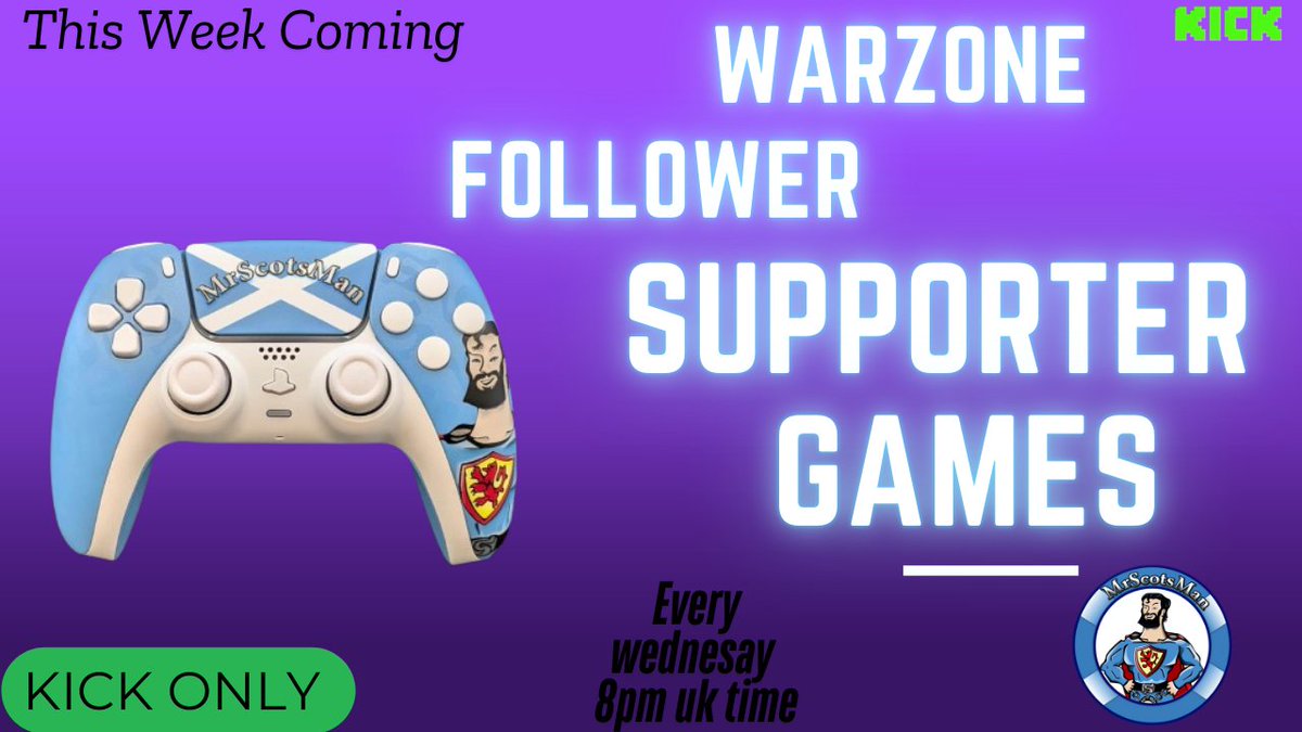MrScotsManFB's tweet photo. MrScotsMans Follower &amp; Subs Games Return This Wednesday Night At 8PM UK Time LIve Over On Kick

Make Sure You Come Drop A Follow Come Vibe Even If You Dont Want To Join Your Always Welcome To Come Vibes Or Chill

Kick Link In Comments https://t.co/3n3iFF4W6g