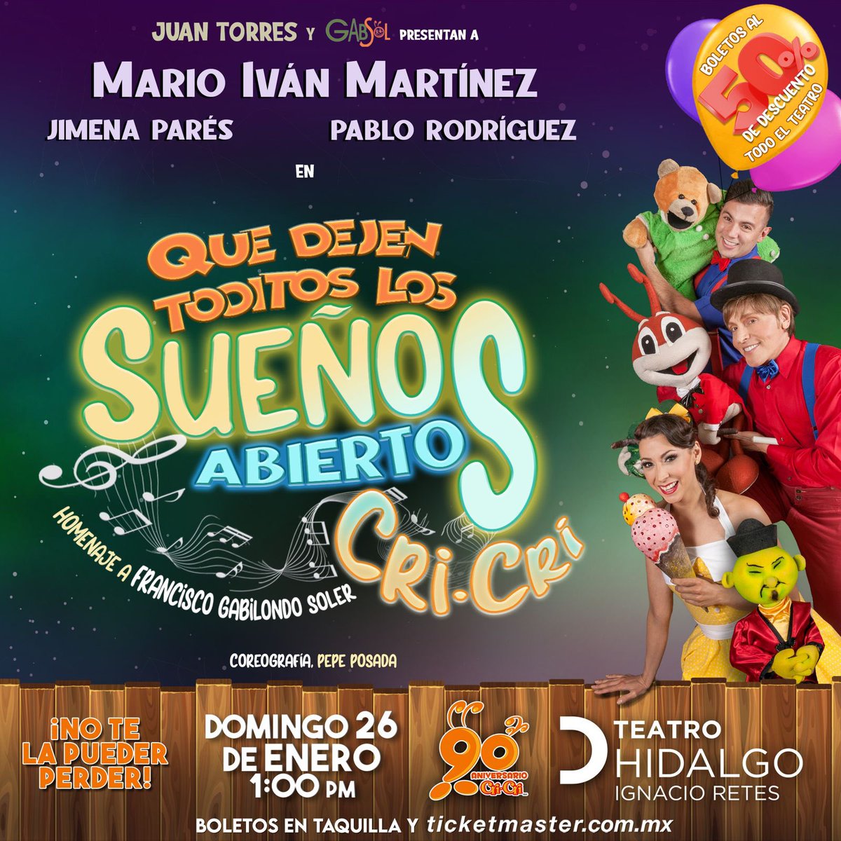 Juan Torres (@juantorres_tdp) on Twitter photo Mañana toca celebrar a Cri Cri!
“Que Dejen Toditos los Sueños Abiertos”
Los esperamos en el Teatro Hidalgo con el maestro Mario Iván Martínez y mis queridos Pablo Rodríguez y Jimena Parés!
<a href="/MARIOIVANMART19/">MARIO IVAN MARTINEZ MORALES</a> <a href="/JimenaPares/">Jimena Parés</a> <a href="/pabloratiux/">pablo rodriguez</a> Mañana toca celebrar a Cri Cri!
“Que Dejen Toditos los Sueños Abiertos”
Los esperamos en el Teatro Hidalgo con el maestro Mario Iván Martínez y mis queridos Pablo Rodríguez y Jimena Parés!
<a href="/MARIOIVANMART19/">MARIO IVAN MARTINEZ MORALES</a> <a href="/JimenaPares/">Jimena Parés</a> <a href="/pabloratiux/">pablo rodriguez</a>