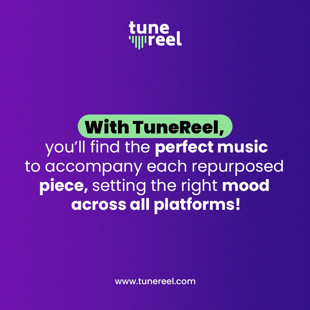 Repurpose your podcast with the perfect TuneReel soundtrack! Whether it's for blog posts, social media, or video, enhance every piece with music that sets the right tone.

👉 Explore our library: TuneReel.com

#ContentRepurposing #Podcast #RoyaltyFreeMusic #TuneReel