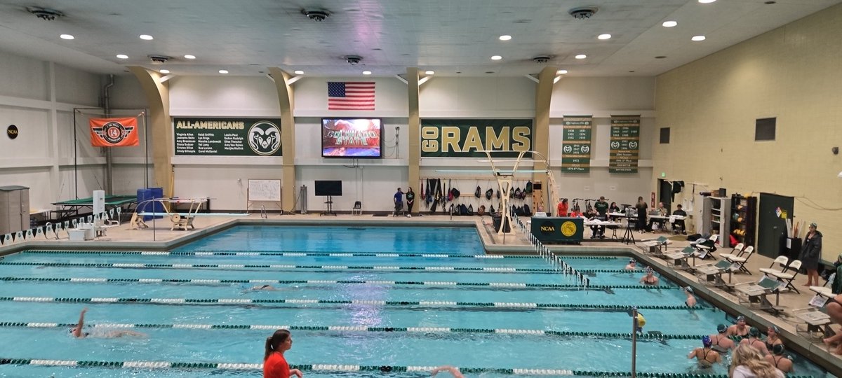 mason_ford2891's tweet photo. At the break @CSUSwimDive  has proven their range by snagging first in all three mystery events so far, as well as getting two relay victories.
#stalwart x #CSUrams https://t.co/C8aqnMILV8