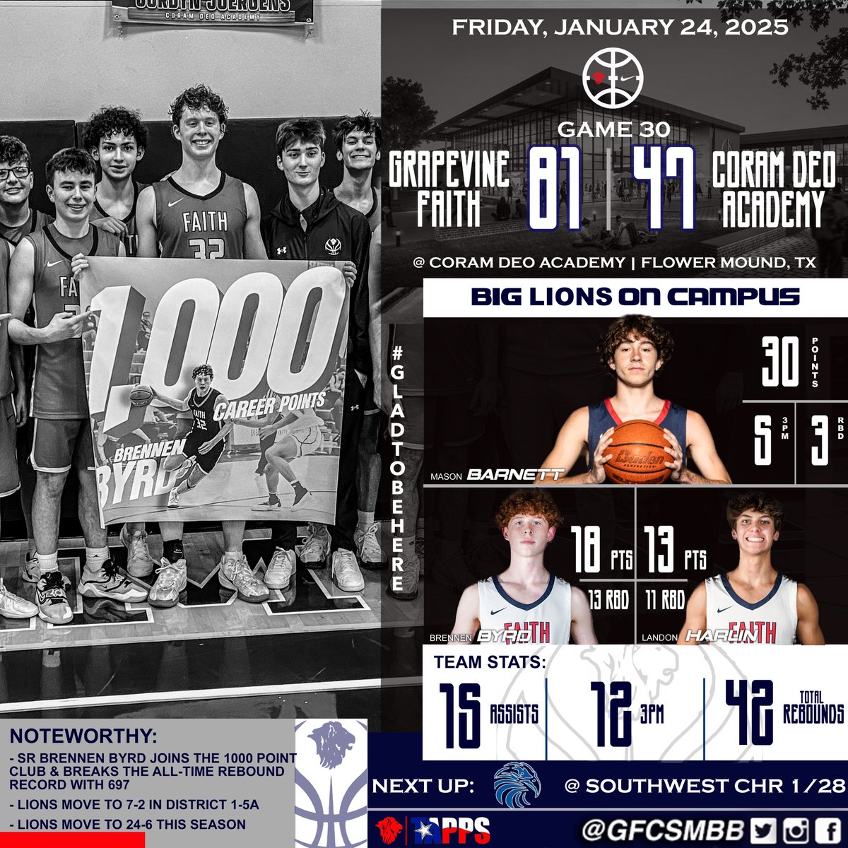 Grapevine Faith Basketball (@gfcsmbb) on Twitter photo Here’s your Game Recap!!
——
<a href="/GoFaithLions/">Faith Athletics</a> <a href="/TexasHoopsGASO/">TexasHoops/GASO 🔗</a> <a href="/TAPPSbasketball/">TAPPS Basketball</a> <a href="/SportsDayHS/">SportsDayHS</a> <a href="/hoopinsider/">Hoopinsider</a> <a href="/TXHSBB/">Texas High School Basketball</a> <a href="/LoneStarPrepsTX/">LoneStarPreps.com</a> <a href="/Ath_Dynasty/">The Athletic Academy</a> <a href="/AlJohnsonSports/">Al Johnson</a> <a href="/TXPSbasketball/">Texas Private School Basketball</a> <a href="/TexasRanked/">TexasRanked</a> <a href="/VYPEDFW/">VYPE DFW</a> <a href="/ihss_dfw/">DFW Inside High School Sports</a> <a href="/Gosset41/">Brian Gosset</a> <a href="/PrepHoopsTX/">Prep Hoops Texas</a> <a href="/TexasTop100/">Texas Top 100</a> <a href="/GASOBlue/">Blue Zertuche 🔗</a> <a href="/GASOMass/">Ryan Massad 🔎</a> <a href="/LSCSN/">Lone Star Christian Sports Network (LSCSN)</a> <a href="/NxtProHoops/">NXTPRO Hoops</a> Here’s your Game Recap!!
——
<a href="/GoFaithLions/">Faith Athletics</a> <a href="/TexasHoopsGASO/">TexasHoops/GASO 🔗</a> <a href="/TAPPSbasketball/">TAPPS Basketball</a> <a href="/SportsDayHS/">SportsDayHS</a> <a href="/hoopinsider/">Hoopinsider</a> <a href="/TXHSBB/">Texas High School Basketball</a> <a href="/LoneStarPrepsTX/">LoneStarPreps.com</a> <a href="/Ath_Dynasty/">The Athletic Academy</a> <a href="/AlJohnsonSports/">Al Johnson</a> <a href="/TXPSbasketball/">Texas Private School Basketball</a> <a href="/TexasRanked/">TexasRanked</a> <a href="/VYPEDFW/">VYPE DFW</a> <a href="/ihss_dfw/">DFW Inside High School Sports</a> <a href="/Gosset41/">Brian Gosset</a> <a href="/PrepHoopsTX/">Prep Hoops Texas</a> <a href="/TexasTop100/">Texas Top 100</a> <a href="/GASOBlue/">Blue Zertuche 🔗</a> <a href="/GASOMass/">Ryan Massad 🔎</a> <a href="/LSCSN/">Lone Star Christian Sports Network (LSCSN)</a> <a href="/NxtProHoops/">NXTPRO Hoops</a>