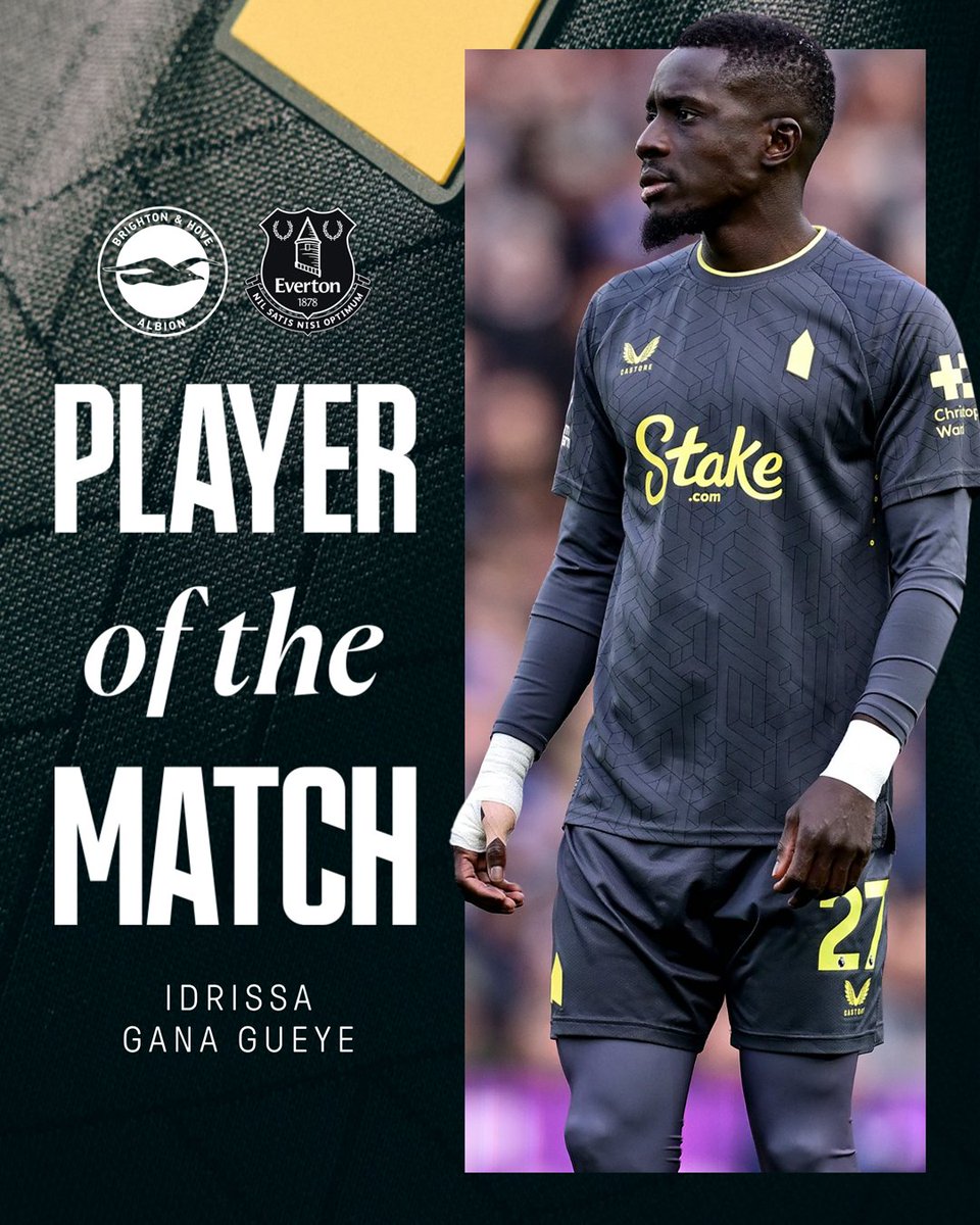 Everton (@everton) on Twitter photo With 60% of the total vote, you chose <a href="/IGanaGueye/">Idrissa Gana Gueye</a> as your #BHAEVE Player of the Match! 🇸🇳⭐️ With 60% of the total vote, you chose <a href="/IGanaGueye/">Idrissa Gana Gueye</a> as your #BHAEVE Player of the Match! 🇸🇳⭐️