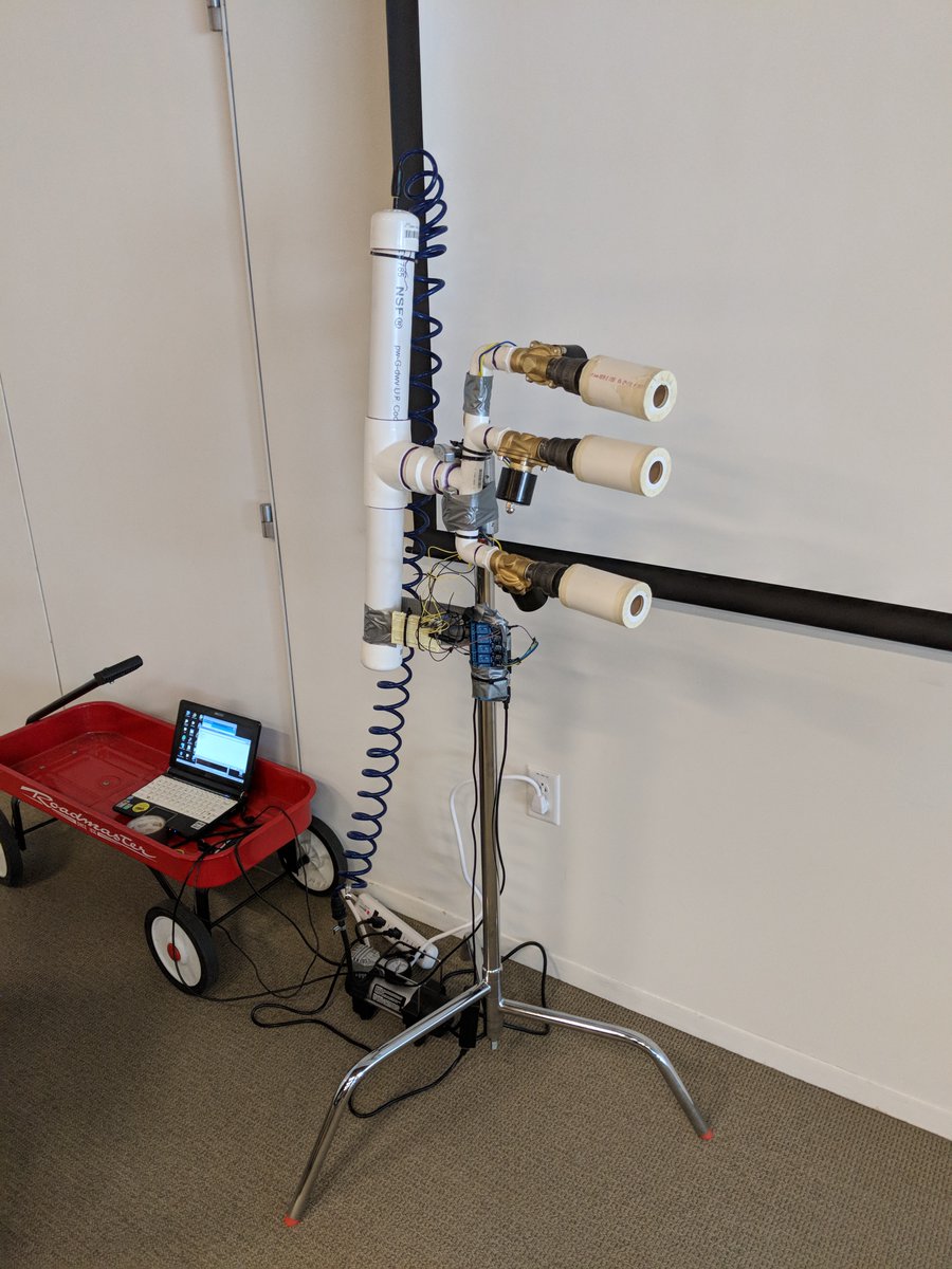 novysan's tweet image. 7 years ago I built an automated, arduino-controlled air vortex cannon array that was synchronized to tracked camera or video input and allowed a @newenglandaquar visitor to FEEL the pressure differential a fish feels along its lateral line.  #hackathon #ocean #experiencedesign
