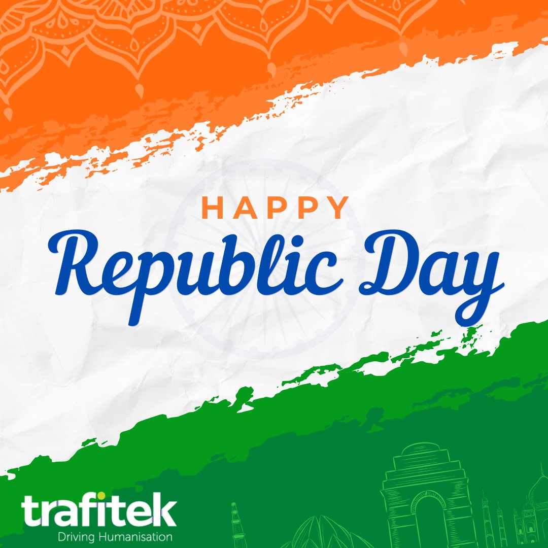 TrafitekO's tweet photo. On this Republic Day, let’s remember the sacrifices that earned us freedom and work together to preserve it for future generations.
Happy Republic Day 2025!💐🇮🇳 
From Trafitek Team
#trafitek #republicday #india  #happyrepublicday 
#indianrepublicday 
#love #freedom https://t.co/zbIxUBKa9r