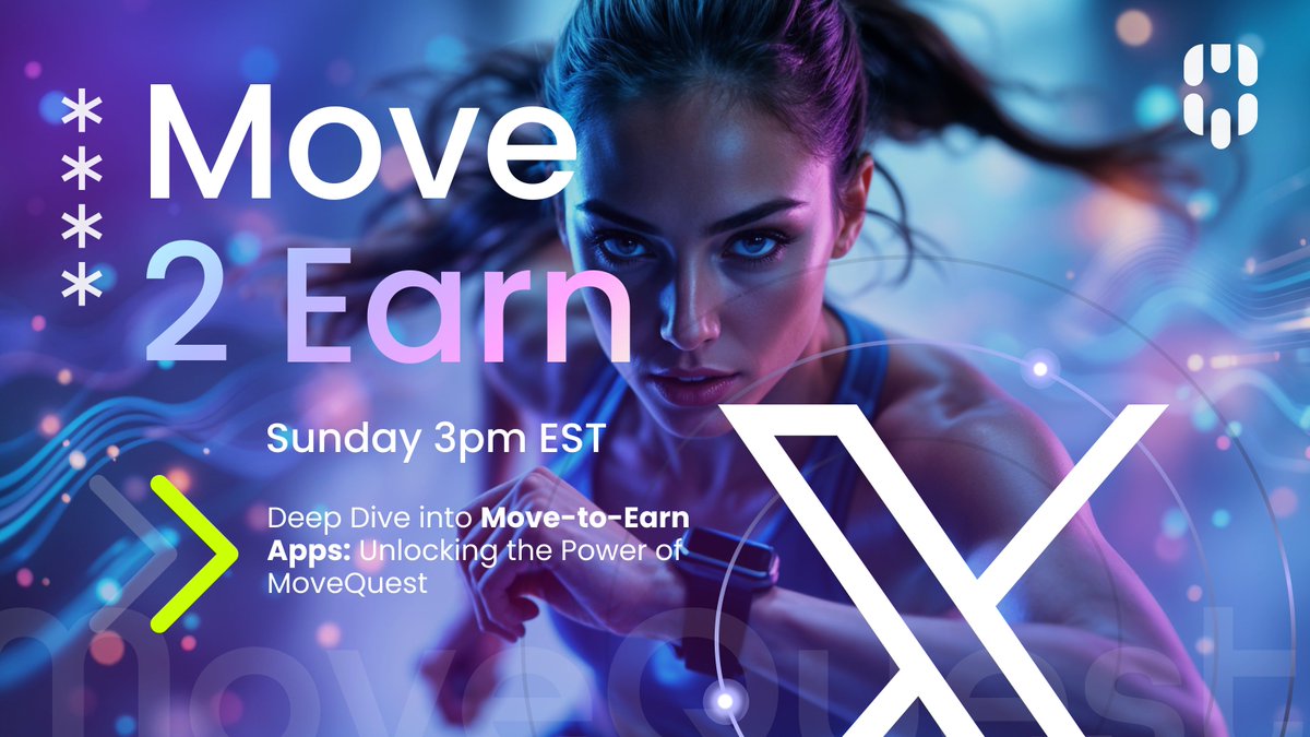 🚀 Ready to Move &amp; Earn? Join us tomorrow for an exclusive X Space:

🌟 Deep Dive into Move-to-Earn Apps
🔓 Unlock the full potential of MoveQuest
🕒 Sunday, 3 PM EST

Let’s explore how movement transforms into rewards. Don’t miss out! 🏃‍♀️💡 #MoveToEarn 

👉 Set a reminder now