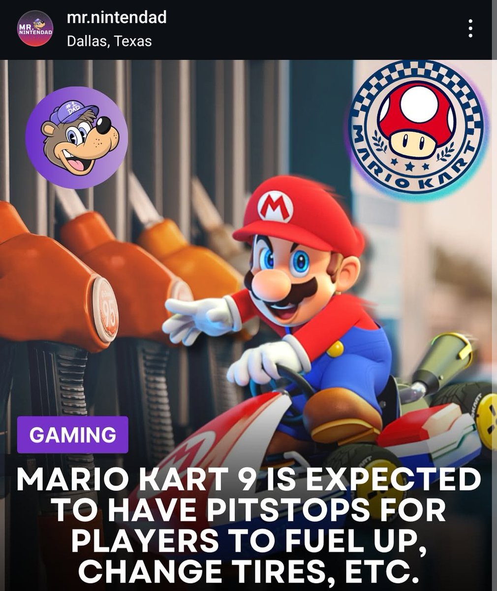 Switch2Stock's tweet photo. Rumor: Mario Kart 9 might feature

- Pit stops
- Players could refuel their karts
- Change tires during races https://t.co/DDHKRvCagB