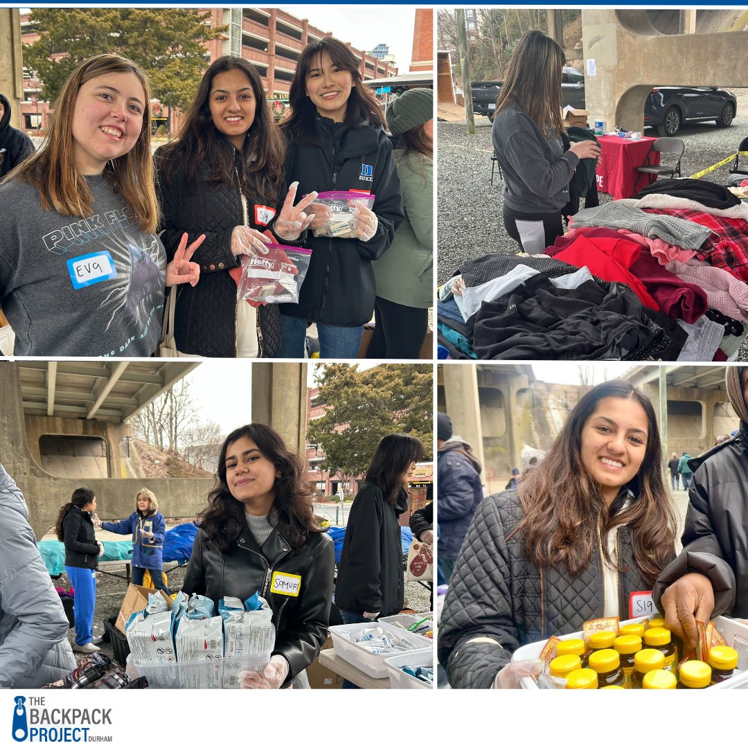 TBPDurham's tweet image. We had our first distribution of 2025 with Meet Me At The Bridge last Saturday! Huge thanks to our amazing volunteers who handed out backpacks and essential supplies to our unhoused neighbors, helping them stay warm this winter. ❄️🩵#TheBackpackProject #TBPDurham #DukeUniversity