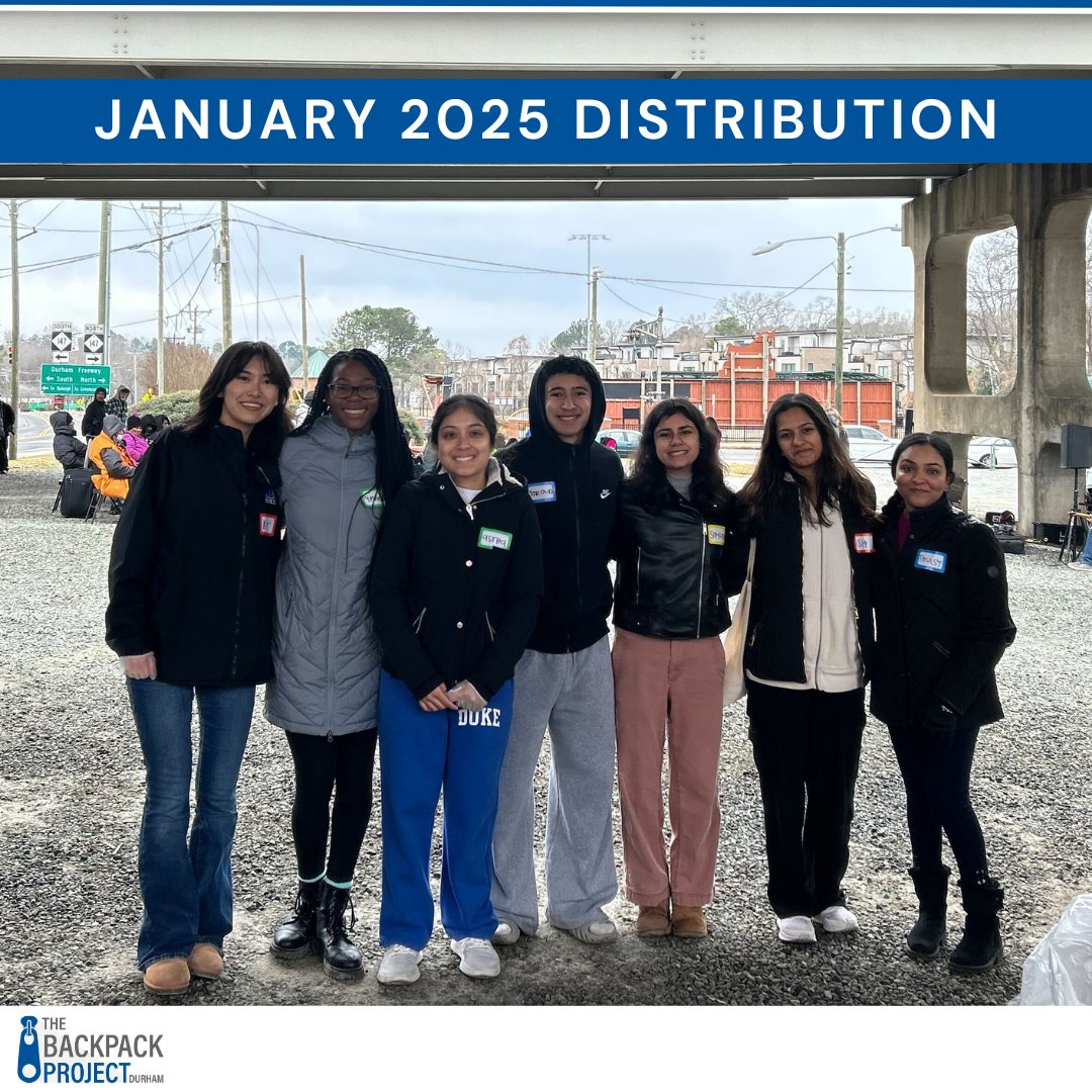 TBPDurham's tweet image. We had our first distribution of 2025 with Meet Me At The Bridge last Saturday! Huge thanks to our amazing volunteers who handed out backpacks and essential supplies to our unhoused neighbors, helping them stay warm this winter. ❄️🩵#TheBackpackProject #TBPDurham #DukeUniversity