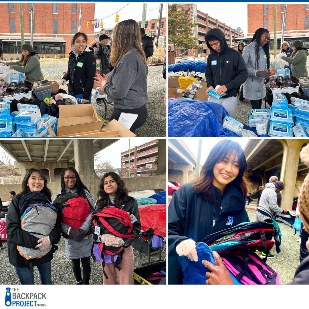TBPDurham's tweet image. We had our first distribution of 2025 with Meet Me At The Bridge last Saturday! Huge thanks to our amazing volunteers who handed out backpacks and essential supplies to our unhoused neighbors, helping them stay warm this winter. ❄️🩵#TheBackpackProject #TBPDurham #DukeUniversity