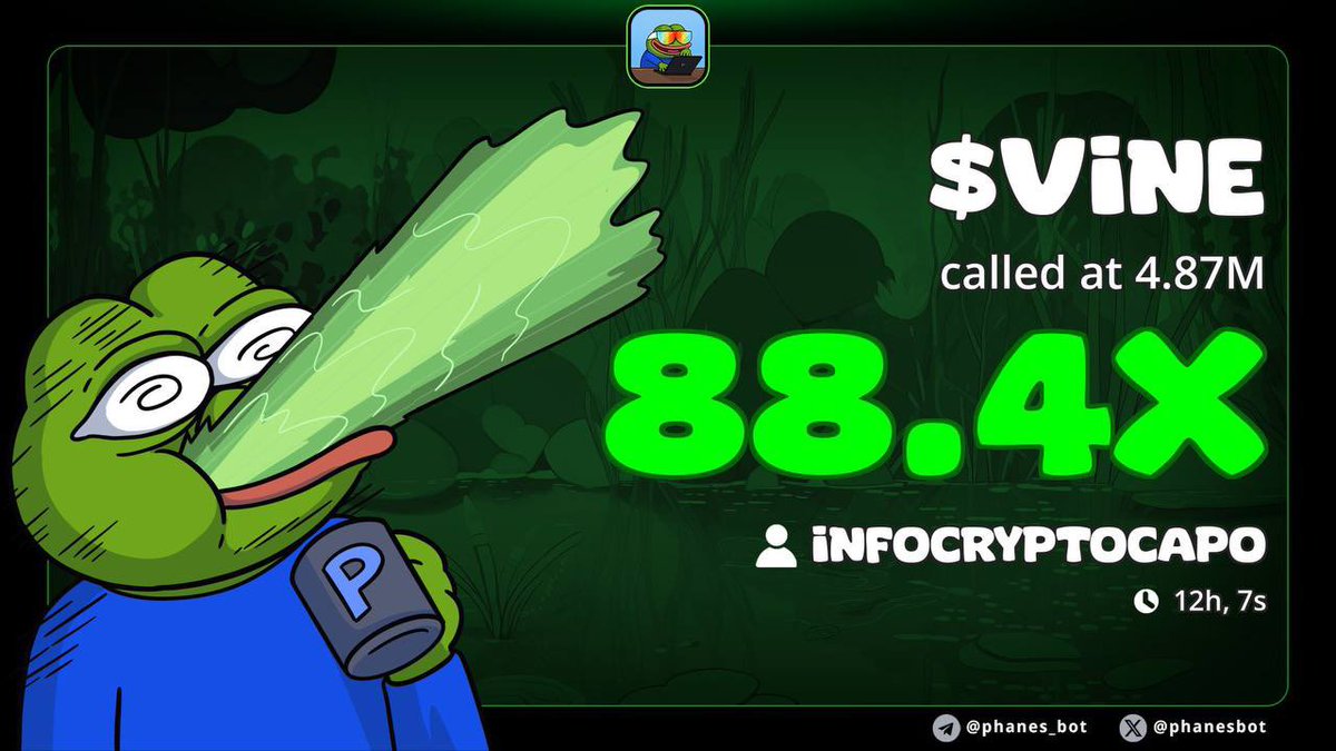 $VINE hice la llamada en 4M ahora está en 300M 

Siguiente 1B de market cap 

No estáis preparados ‼️🐳💊

Primero en tg: t.me/capocryp