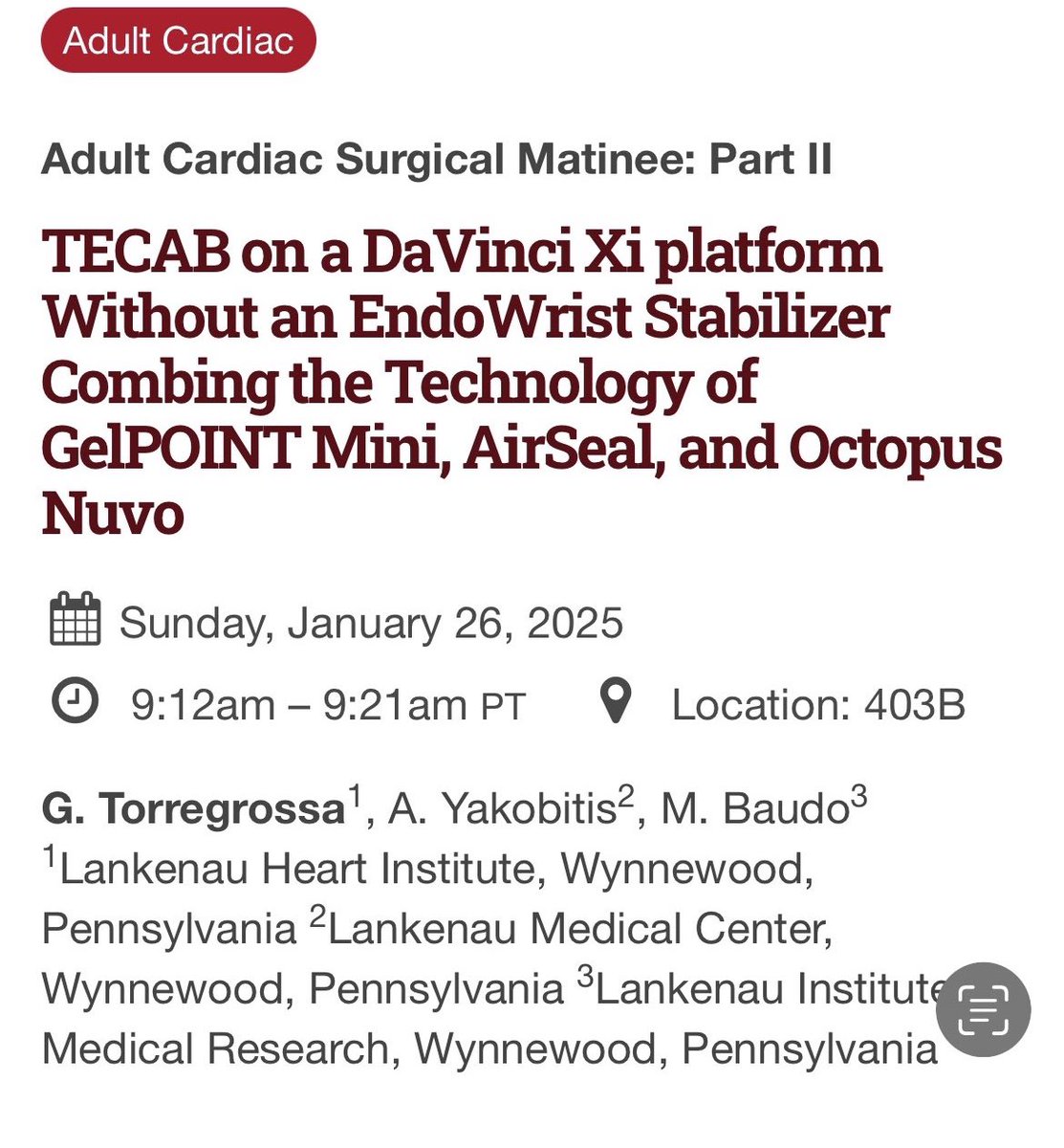 Coronary4front's tweet photo. Tomorrow @GianTorre610 @STS_CTsurgery #STS2025 https://t.co/AyD4SIjhtp