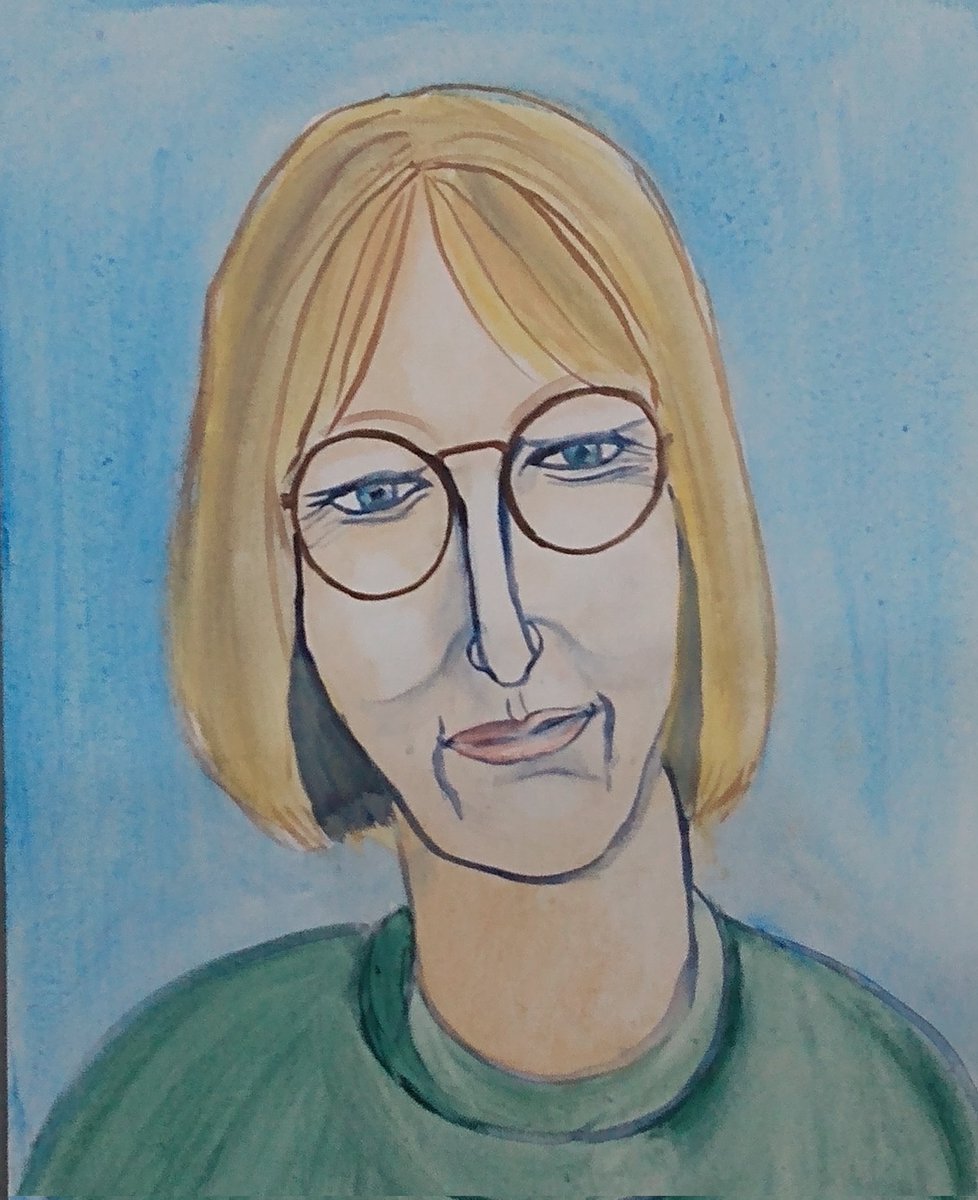 Stage one of self portrait (with a nod to Modigliani). I need to put some thicker paint on now, which is a bit scary.