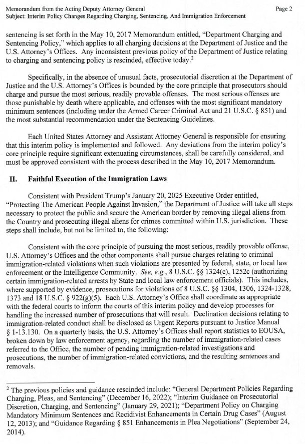 LynnwoodTimes's tweet photo. The Department of Justice will now pursue criminal charges against anyone--including elected mayors and governors--found to be harboring illegal immigrants or obstructing ICE operations.

See page 3 paragraph 3. https://t.co/7EQWuK1nry