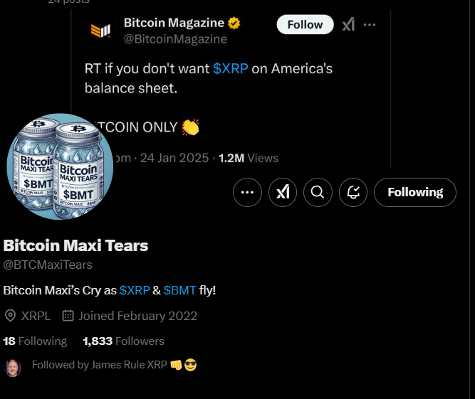 GovTookMyRights's tweet photo. Im telling you right now, I bought into this and will never look back or sell anything.. I hope this shit goes to a Billion MC #XRPCommunity  should have everyone buying in on this and just holding forever.. @BTCMaxiTears  #XRP Make a damn statement. https://t.co/KhtFCIMuBY