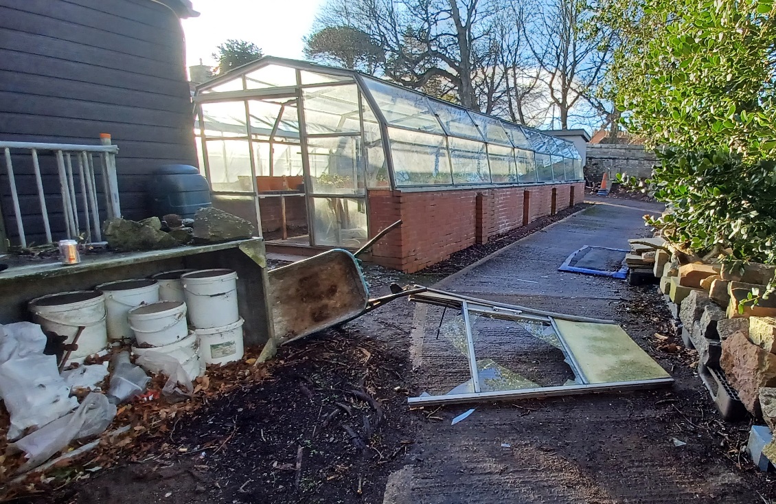 Andrew Spratt (@andrewsp2009) on Twitter photo Had some clearing up to do at Dirleton Castle this morning after Storm Eowyn. Plenty of small branches down. Our marquee for my replica medieval Man at Arms talks is in tatters. I've had to dismantle it. Fences bent down and back door blown off Greenhouse. #DirletonCastle #Eowyn Had some clearing up to do at Dirleton Castle this morning after Storm Eowyn. Plenty of small branches down. Our marquee for my replica medieval Man at Arms talks is in tatters. I've had to dismantle it. Fences bent down and back door blown off Greenhouse. #DirletonCastle #Eowyn