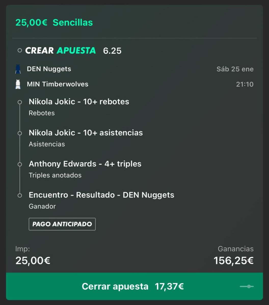 SoyReyAnalista's tweet photo. Hoy tengo ganas de regalar dinero, si sale esta apuesta le doy los 156,25€ a quien dé RT 🔁 y MG ❤️ a este tweet. https://t.co/omg3o7xOPh