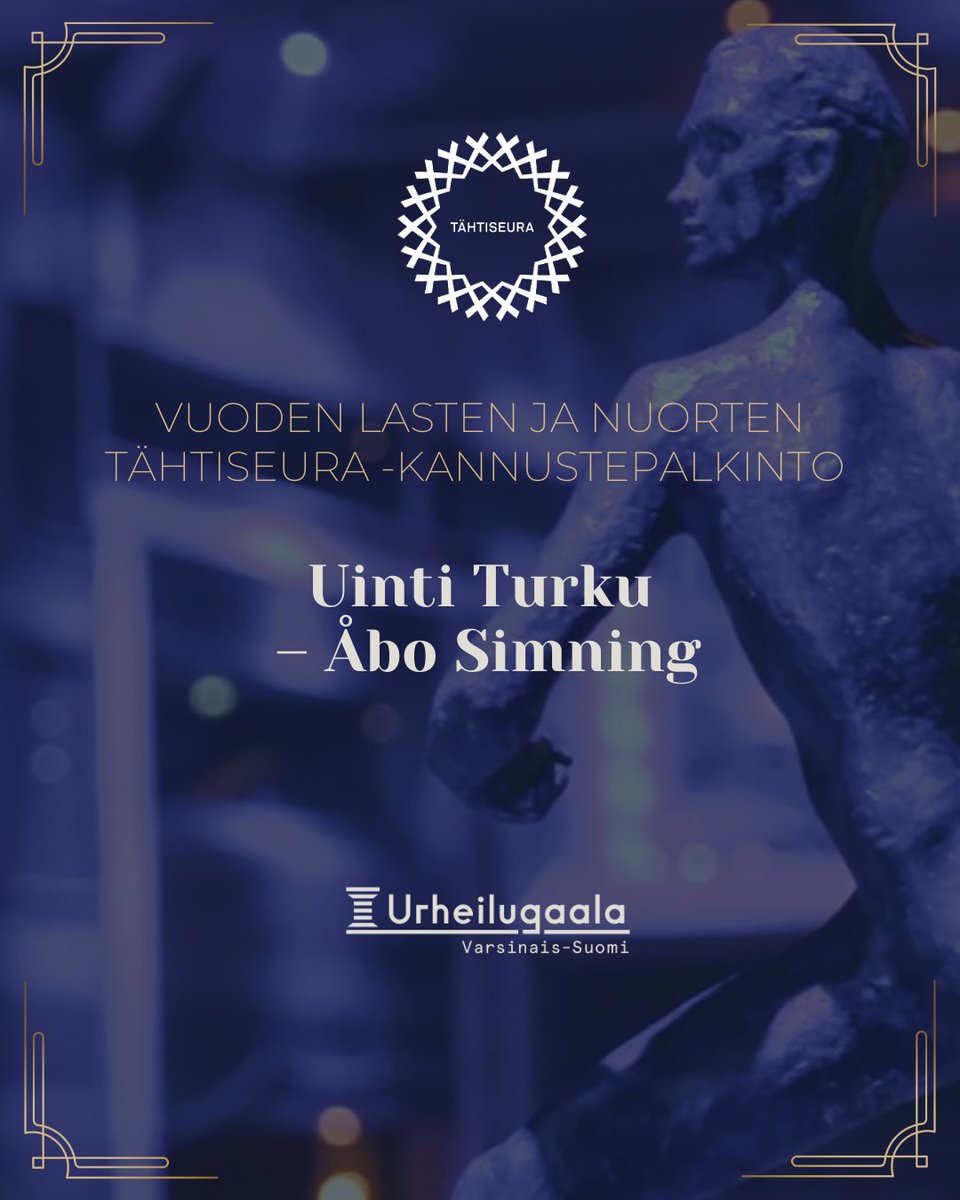 vsurheilugaala's tweet photo. ✨ VUODEN LASTEN JA NUORTEN TÄHTISEURA -KANNUSTEPALKINTO - UINTI TURKU - ÅBO SIMNING ✨ Suuret Onnittelut @uintiturku @uintiturku #vsug #varsinaissuomenurheilugaala #liikuntaelämäntavaksi https://t.co/rUEyqtxyVA