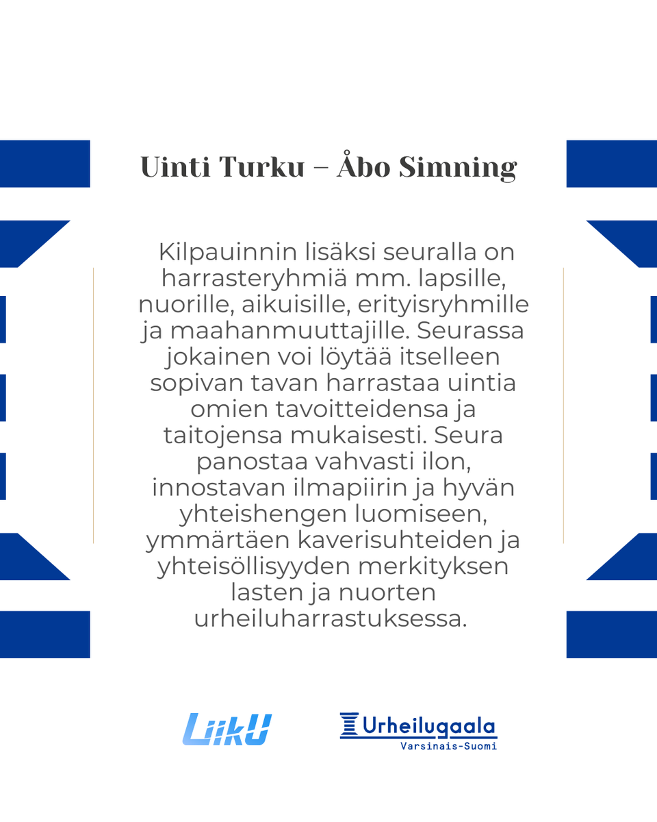 ✨ VUODEN LASTEN JA NUORTEN TÄHTISEURA -KANNUSTEPALKINTO - UINTI TURKU - ÅBO SIMNING ✨ Suuret Onnittelut @uintiturku @uintiturku #vsug #varsinaissuomenurheilugaala #liikuntaelämäntavaksi