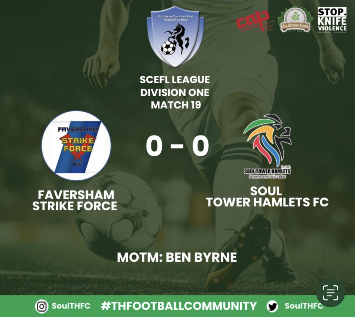 SoulTHFC's tweet photo. Hard-fought battle away to @StrikeForce_FC ends in a gritty 0-0 draw. ๐ช Solid resolve at the back, but weโll be working on finding that clinical edge up top. Onwards and upwards! ๐ฅโฝ #NoGoalsButNoQuit #TeamWork #NextGameMentality https://t.co/XDngmDkuBc