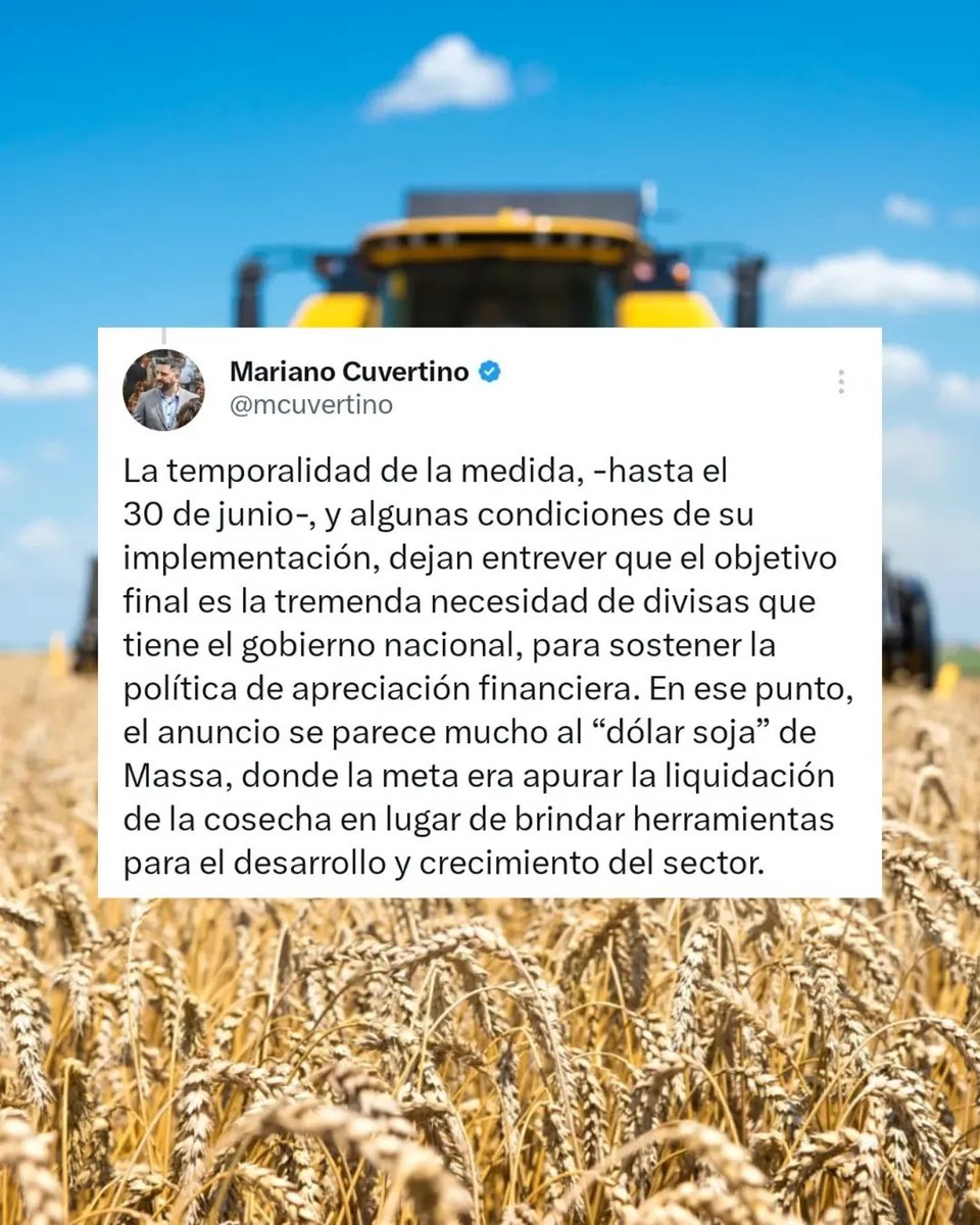 PsEsperanza's tweet photo. Les comparto un hilo sobre las retenciones al campo 🚜🌾 https://t.co/tWWkO9g4R9