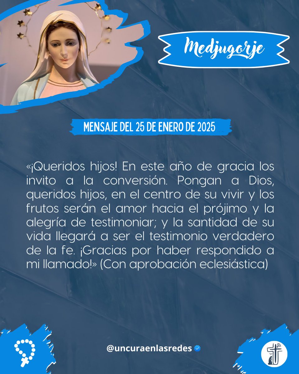 🌹 Mensaje del 25 de enero de 2025 en #Medjugorje 🌹 
#UnCuraEnLasRedes  #AJesusPorMaria