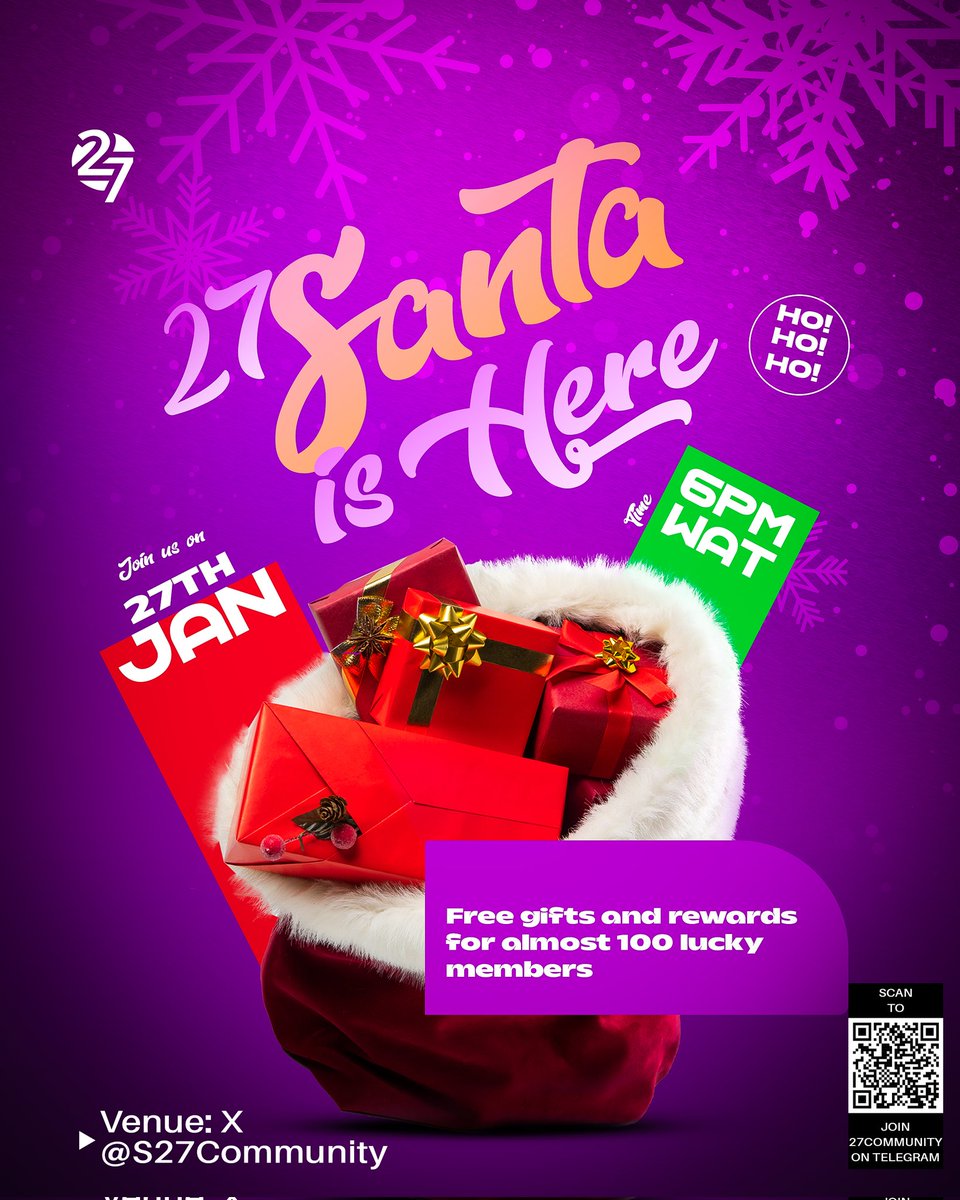Marthanazzy777's tweet photo. @S27community Yeeeeeeee💃💃💃💃, I can't keep quiet bcus Santa is coming on the 27th...
Hope you have charged your battery 🔋.. it's happening here on Twitter
@S27community
#27santa https://t.co/IXxXHggxFI