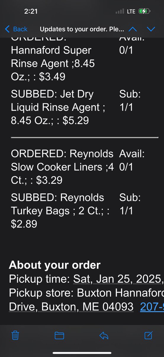 PennellAli's tweet photo. My favorite thing is placing a grocery order to go because I’m either not feeling well or we have too much going on and then for them to say they’re out of something but I know they’re not so I have to go into the store to go get it anyway. @Hannaford https://t.co/gDEVBMjEWC