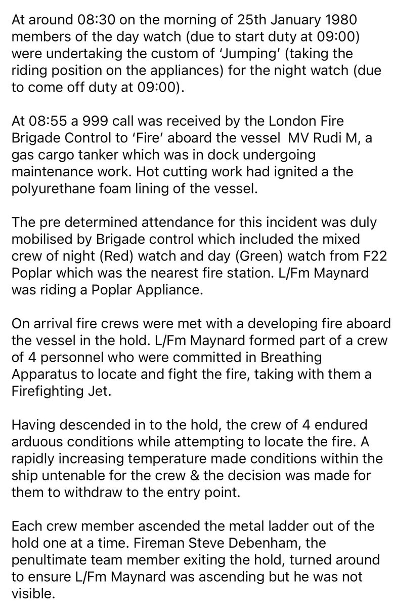 BrigadeMuseum's tweet photo. Today we remember Leading Fireman Stephen Maynard of London Fire Brigade on the 45th anniversary of his death while attending a ship fire at Limehouse Basin E14.

#mayherestinpeace #shipfire #londonfirebrigade #limehousebasin #PPE #FirePhenomenon #firebrigademuseum https://t.co/XTI9eMX0ND
