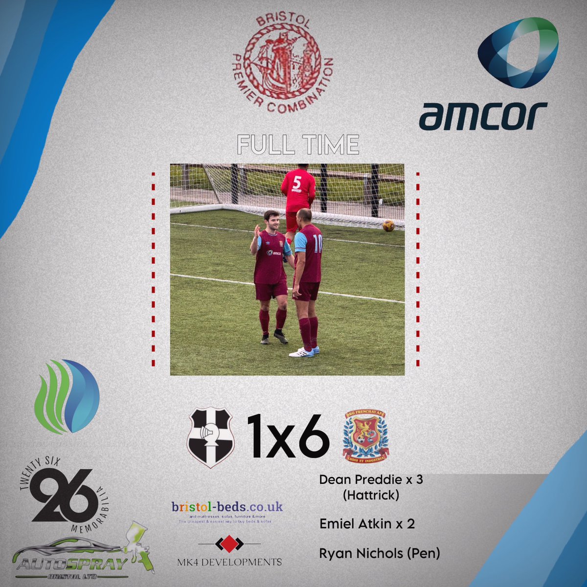 Final score today in the <a href="/_BPCL/">uhlsport Bristol Premier Combination</a> match vs <a href="/UpTheShaz/">Shaftesbury Crusaders FC</a>.
6-1 final score with a debut hatrick from
 Dean Preddie who has moved from the home team to the Durge! 
Brace from Emile adding to his impressive tally and a calmly taken penalty by Ryan Nichols.
Reserves 2-2 draw at home.