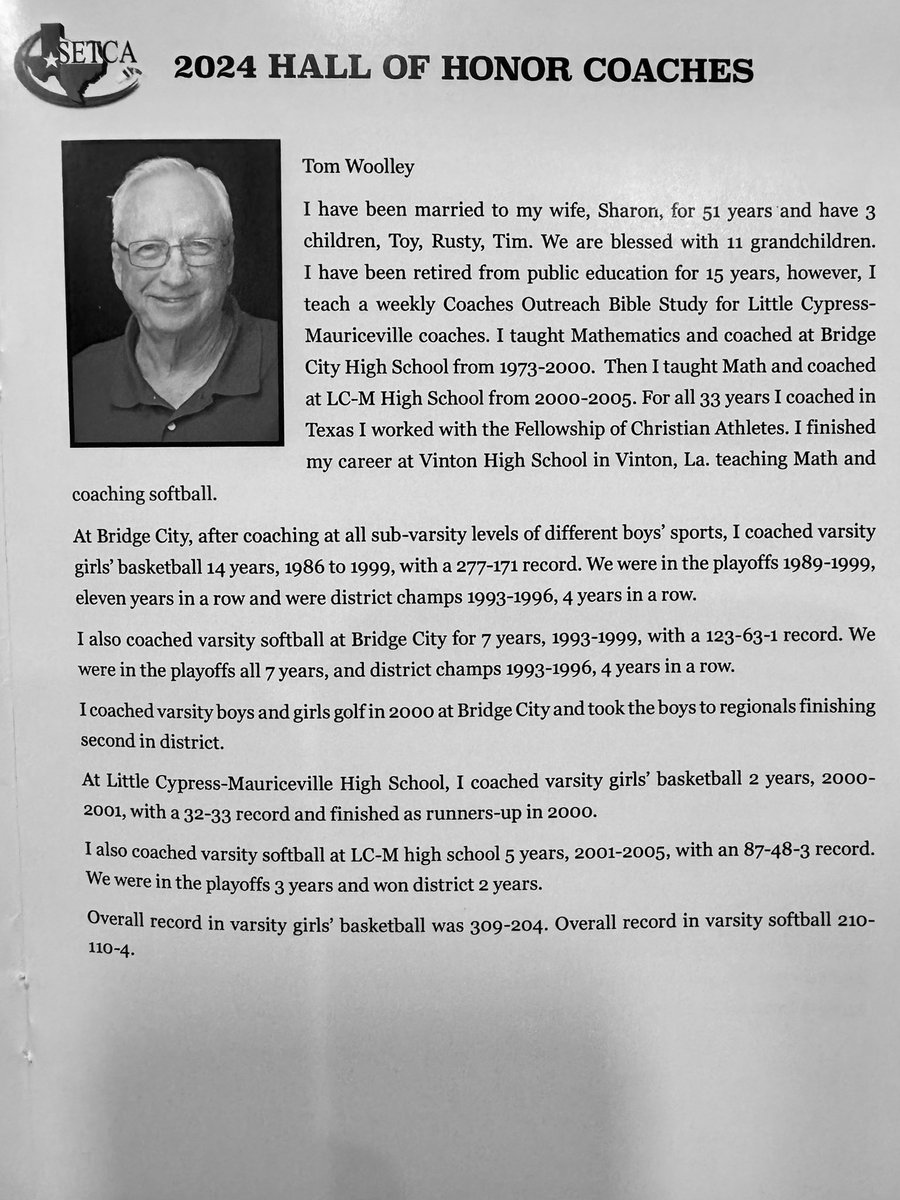 SETCA_Coaches's tweet photo. Congrats Coach Tom Woolley being inducted into the SETCA Hall of Honor! #Legend #SETCA https://t.co/iZLOU8kIMl