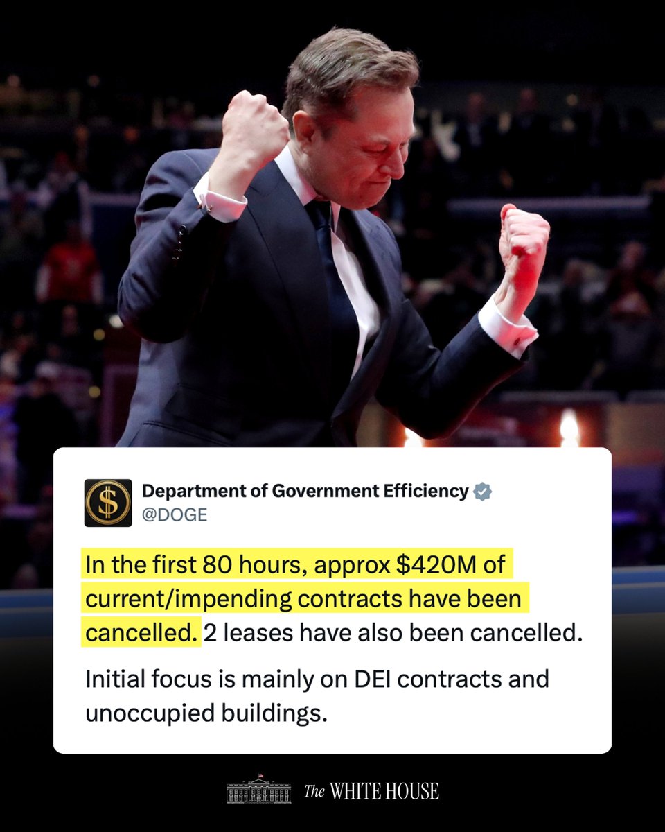 HUGE week for <a href="/DOGE/">Department of Government Efficiency</a>! 🇺🇸 <a href="/elonmusk/">Elon Musk</a>