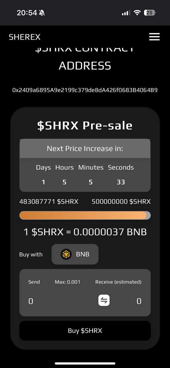 Amjad98500065's tweet photo. @sherexcoin I still see its not ended. Refreshed several time https://t.co/hml5BdKlL2