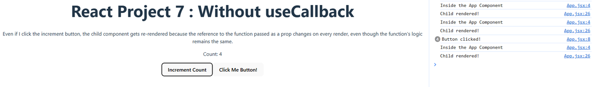 PulkitAhuja02's tweet image. Coded to understand without useCallback vs with useCallback.
Learned how function references change on re-renders.
useCallback helps in preventing unnecessary child component re-renders.
#React #useCallback #ReactOptimization